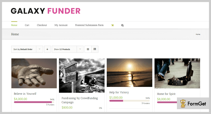 GalaxyFunder Crowdfunding WordPress Plugins