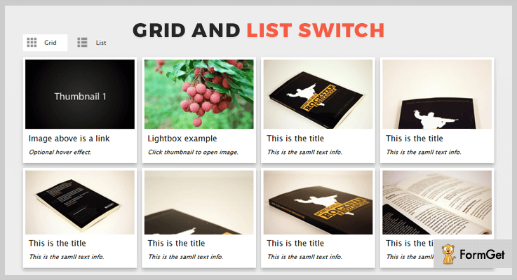 Grid and List Switch jQuery Grid Plugins