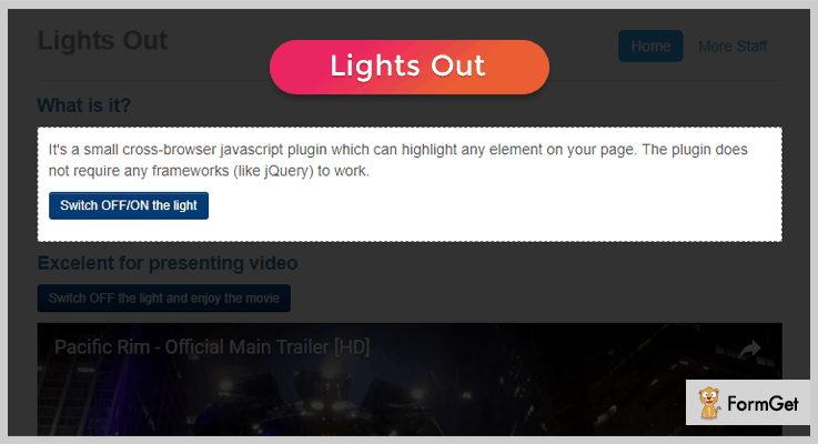 Lights Out jQuery Highlight Plugins