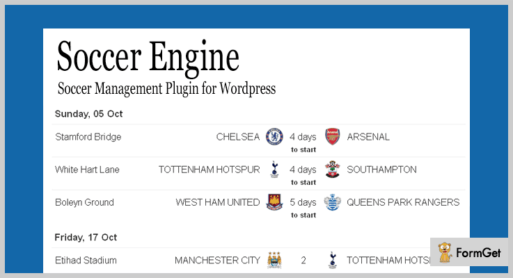 Soccer Engine WordPress Plugin