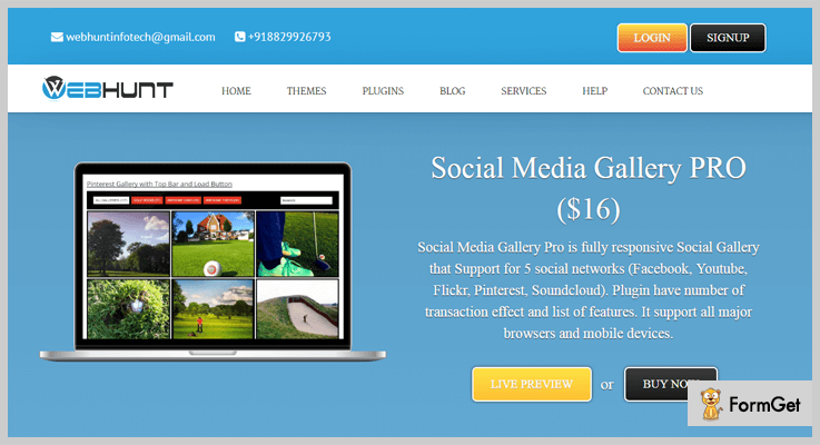 Social Media Gallery Pro Flickr WordPress Plugin