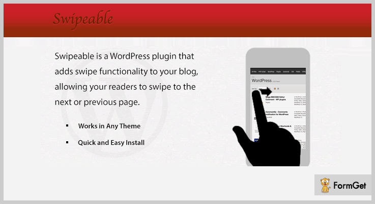 Swipeable WordPress Plugins Next Previous Page