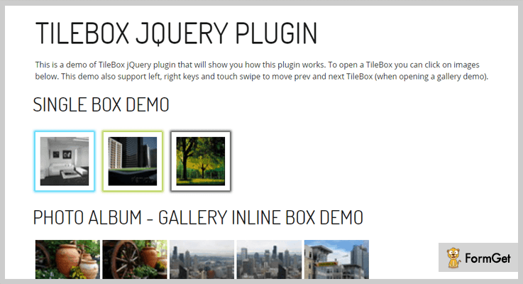 TileBox jQuery Lightbox Plugins