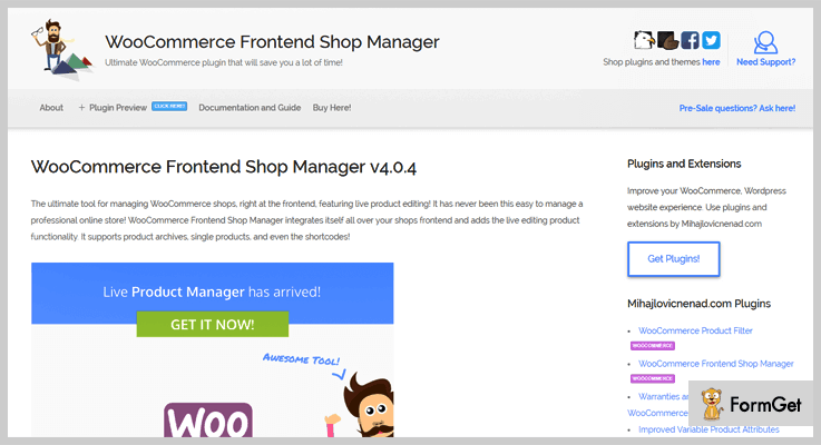 WooCommerce Frontend Shop Manager WordPress eShop Plugins