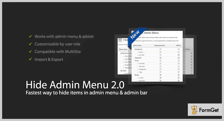 Hide Menu WordPress Admin Plugin