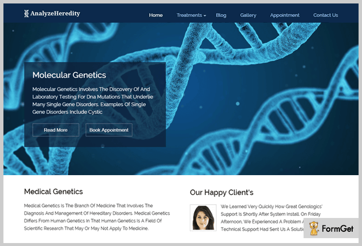 Analyze Heredity Hospital WordPress Theme