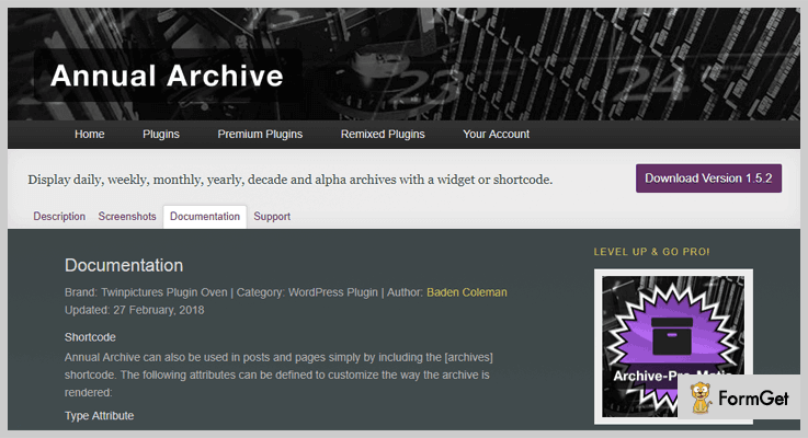 Annual Archive WordPress Plugin