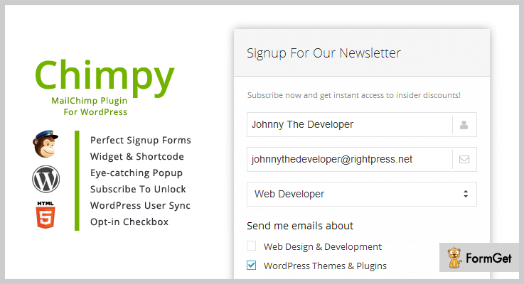Chimpy Mailing List WordPress Plugin