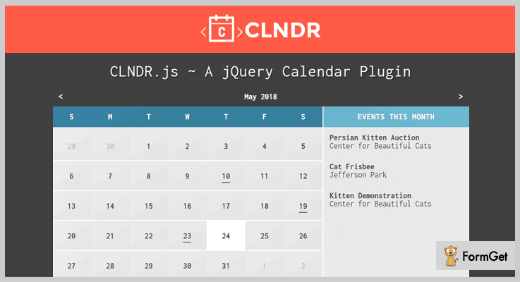 CLNDR jQuery Calendar Plugin