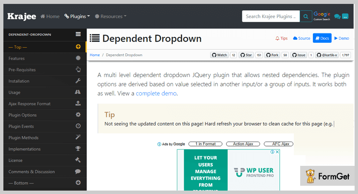 Dependent jQuery Dropdown Plugins