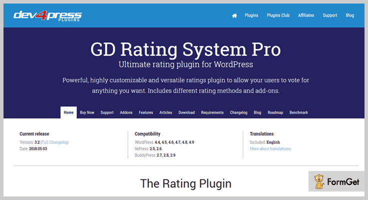 GD Rating System Pro Thumbs Up WordPress Plugins