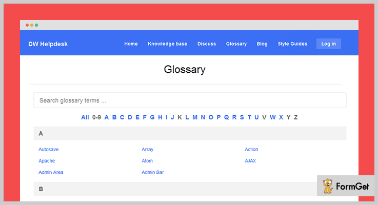 DW Glossary WordPress Alphabetical List Plugin