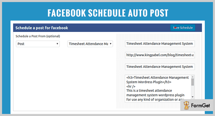 Facebook Schedule Auto Post WordPress Plugin