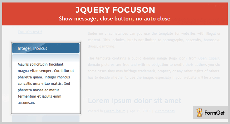 jQuery FocusOn jQuery Highlight Plugins
