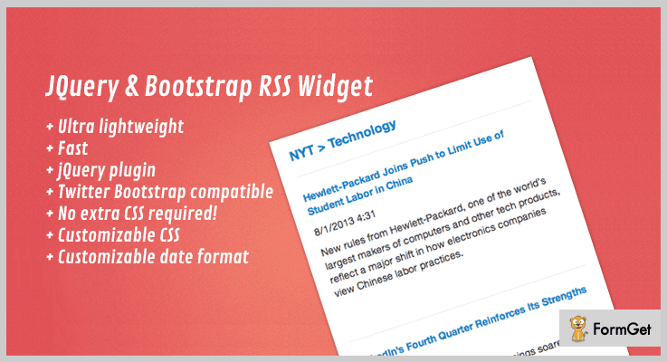 jQuery & Bootstrap RSS Widget jQuery RSS Feed Plugins