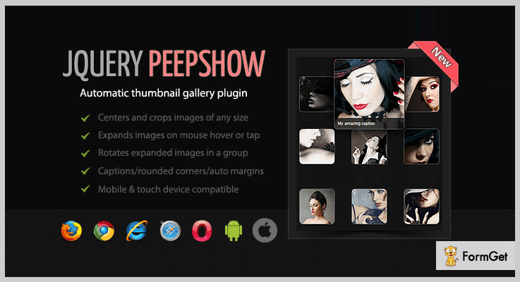 jQuery Peepshow jQuery Image Crop Plugin