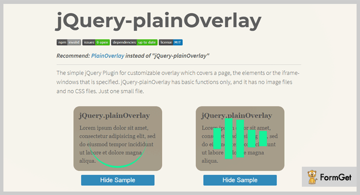 jQuery PlainOverlay jQuery Overlay Plugins