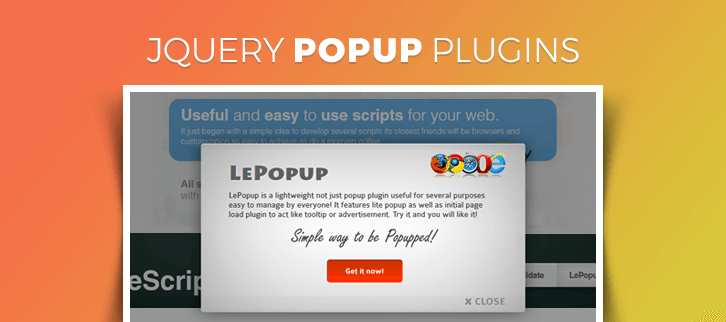  jQuery Popup Plugins