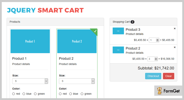 jQuery Smart Cart Shopping Cart jQuery Plugin