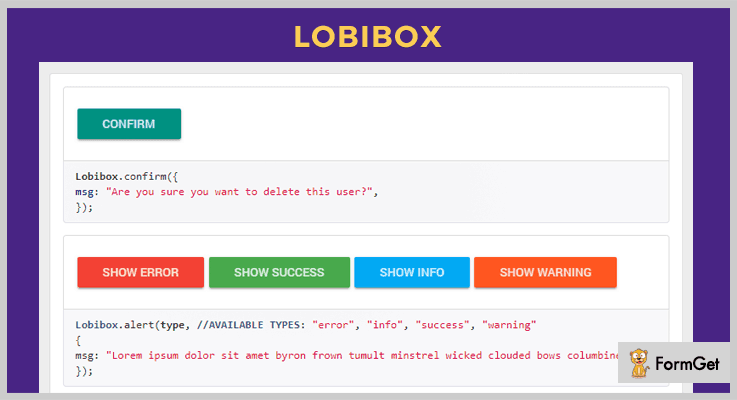 Lobibox jQuery Notification Plugins