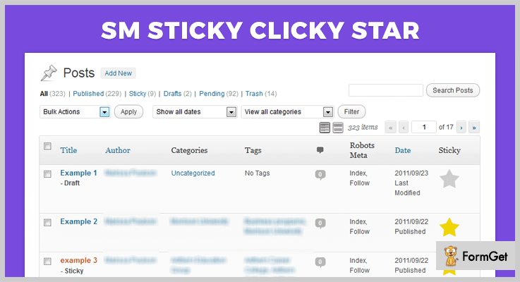 SM Sticky Clicky Star WordPress Sticky Post Plugin