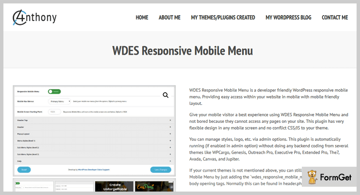WDES Mobile Menu WordPress Plugin