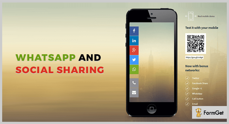 WhatsApp And Social Sharing jQuery Social Media Plugins