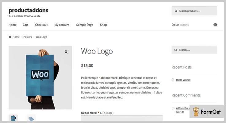 WooCommerce Product Addons WordPress Options Plugin