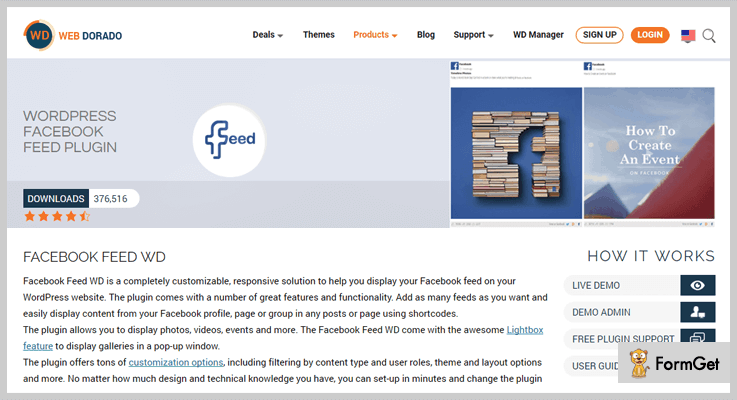 WordPress facebook feed plugin