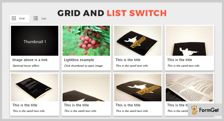 jQuery Grid and List Switch Tiles jQuery Plugins