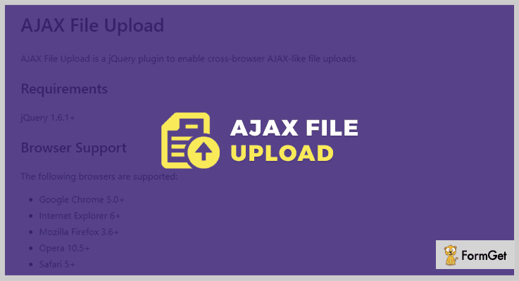 AJAX File Upload jQuery Ajax File Upload Plugin