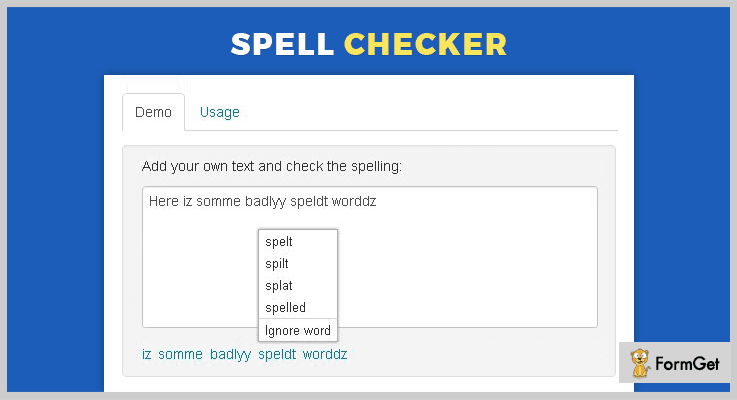 Browserbased Spellchecking jQuery Spell Checker Plugin