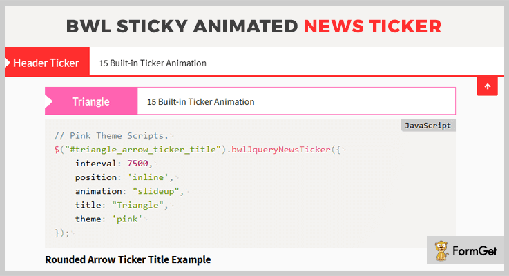 BWL Sticky Animated News Ticker jQuery Sticky Plugins