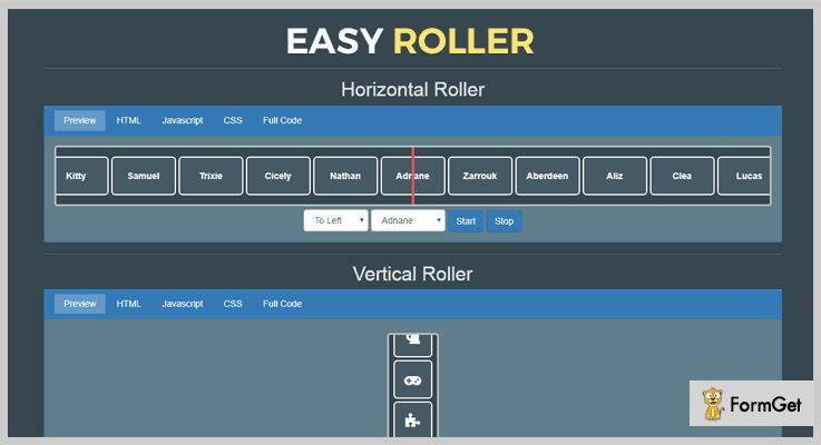 Easy Roller jQuery Game Plugin