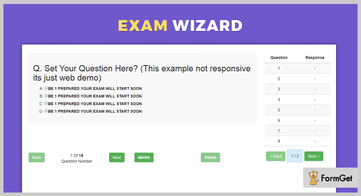 Exam Wizard Survey jQuery Plugins