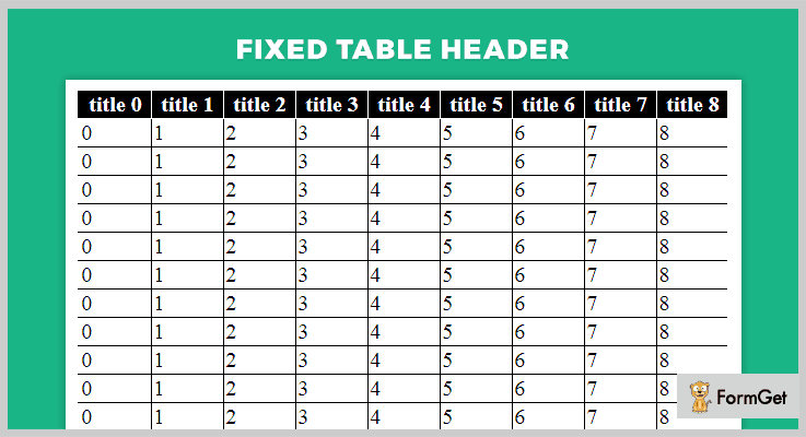 Fixed Table Header jQuery Fixed Header Plugin