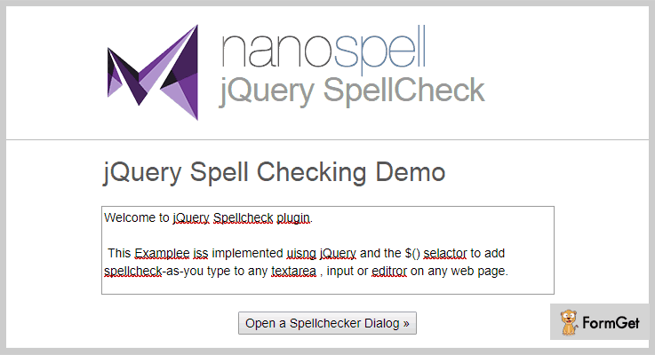 JavaScript Spellcheck jQuery Spell Checker Plugin
