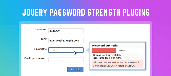 jQuery Password Strength Plugins