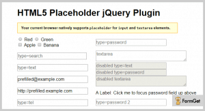 5+ jQuery Placeholder Plugins 2022 (Freemium) | FormGet
