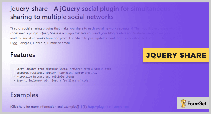 jQuery Social Share Plugin