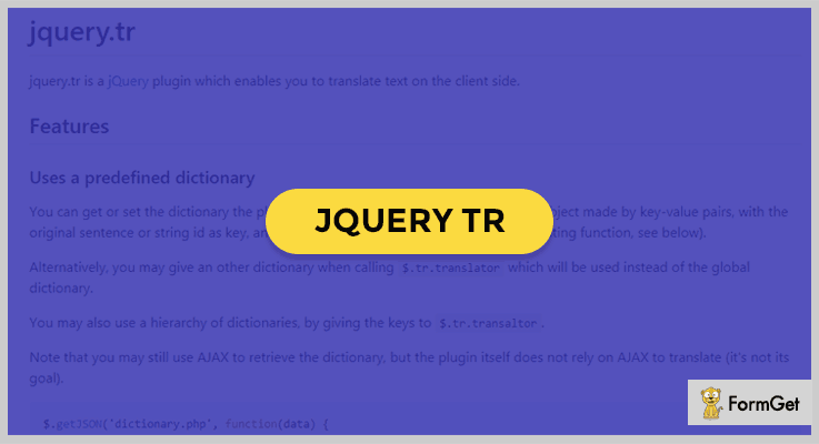  jQuery.tr Language Translator Plugin