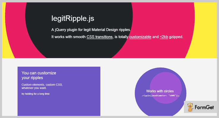 legitRipple.js jQuery Ripple Effect Plugins