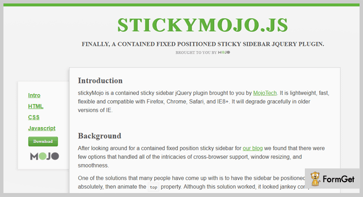 stickyMojo jQuery Sticky Plugins