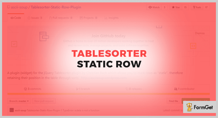 TableSorter Static Row jQuery Table Sorting Plugin