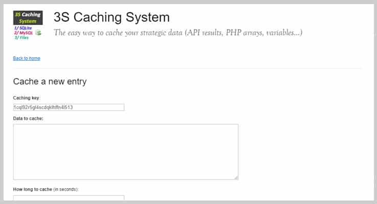 3S Caching System Cache PHP Script