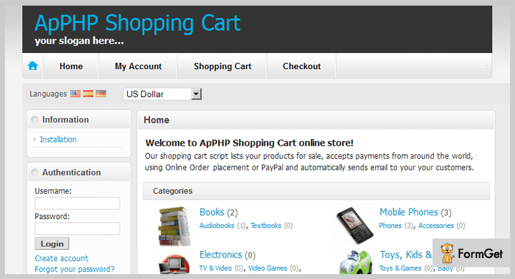 ApPHP Shopping Cart PHP Script