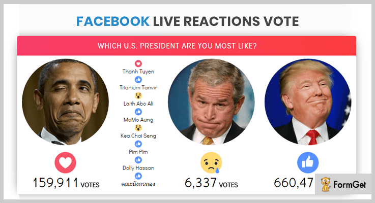 Facebook Live Reactions Vote Facebook PHP Script