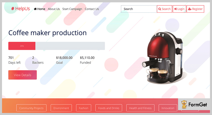 HelpUs Crowdfunding PHP Script