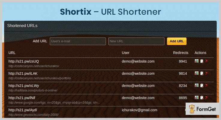 Shortix URL Shortener PHP Script