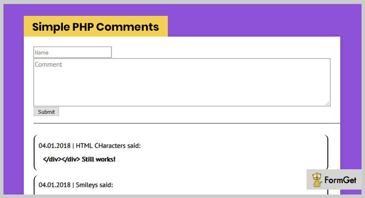 Simple PHP Comments Comments PHP Script